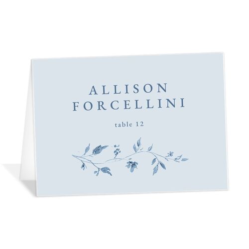 Timeless Floral Place Cards - Dusty Blue