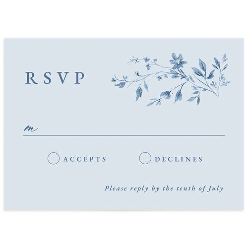 Timeless Floral Wedding Response Cards - Dusty Blue