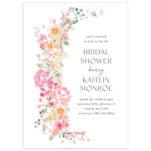 Pastel Arch Bridal Shower Invitations - Pink Cotton