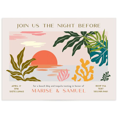 Impressionist Paradise Rehearsal Dinner Invitations - Salmon