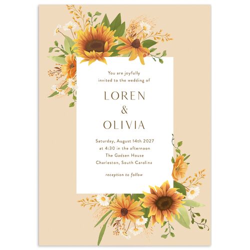 Sweet Sunflowers Wedding Invitations - Marigold