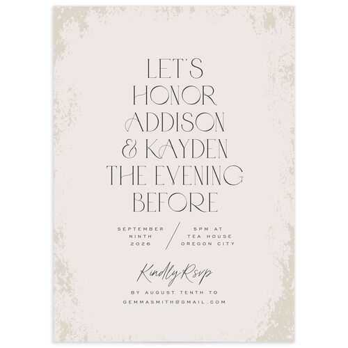 Metallic Edge Rehearsal Dinner Invitations - Champagne