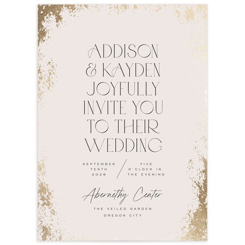 Metallic Edge Wedding Invitations - Champagne