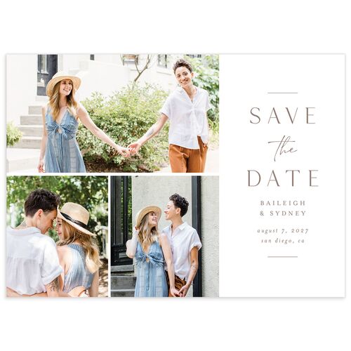 Side Panel Save the Date Cards - Fawn