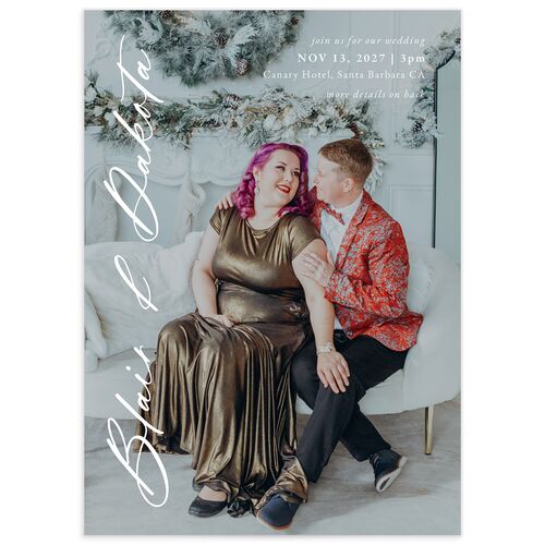 Vertical Names Wedding Invitations - Licorice