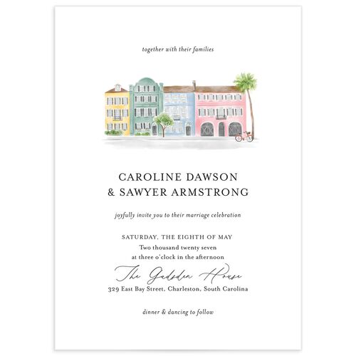 Charming Charleston Wedding Invitations - Pure White