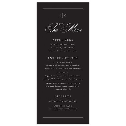 Lasting Frame Menus - Pure White