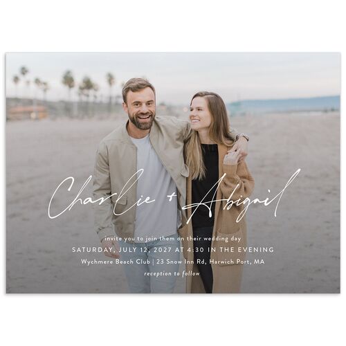 Modern Gallery Wedding Invitations - Pure White