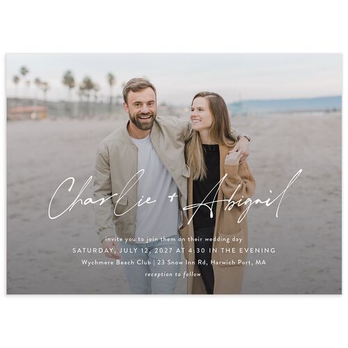 Modern Gallery Wedding Invitations - Pure White