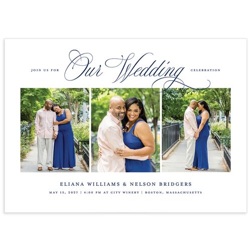 Classic Photo Wedding Invitations - Navy