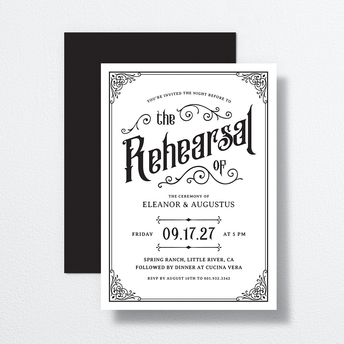 Src Paper The Knot - Western Gothic Rehearsal Dinner Invitations