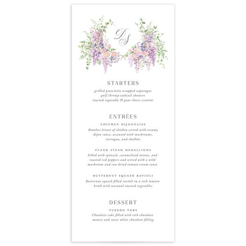 Formal Wisteria Garden Crest Menus by Bridgerton - Purple Haze
