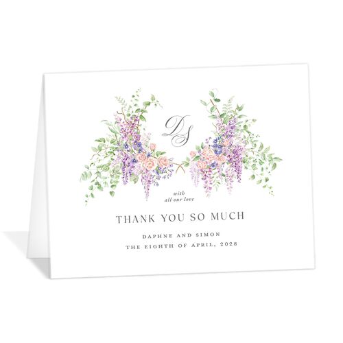 Formal Wisteria Garden Crest Thank You Cards by Bridgerton - Purple Haze
