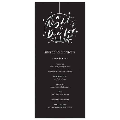Til Death Do We Disco Wedding Programs - Licorice