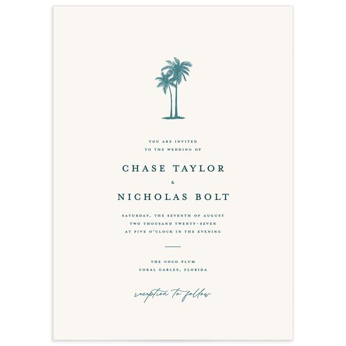 Palm Tree Icon Wedding Invitations - Tide Pool