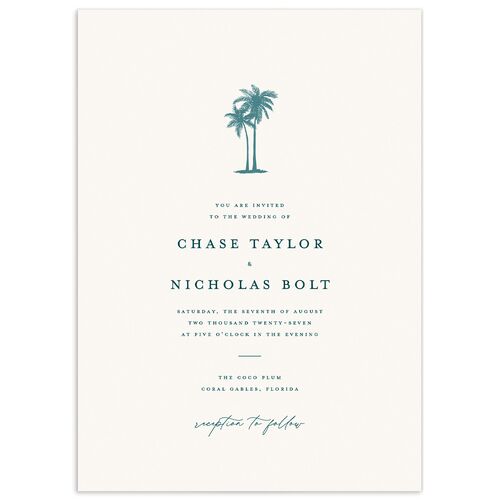 Palm Tree Icon Wedding Invitations - Tide Pool