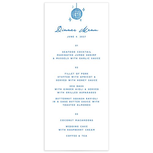 Hand Drawn Cake Menus - French Blue