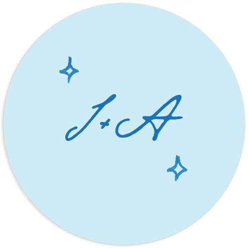 Hand Drawn Cake Wedding Stickers - French Blue
