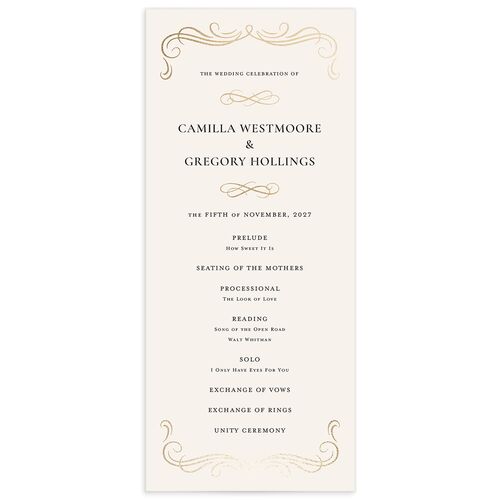 Antique Fairytale Wedding Programs - Champagne