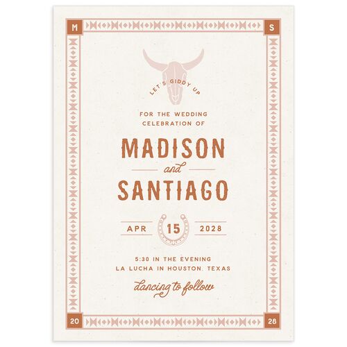 Hitched in Texas Wedding Invitations - Terracotta