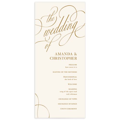 Photo Flourish Wedding Programs - Marigold