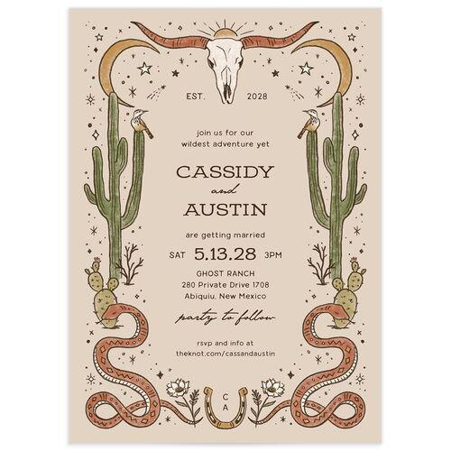 Southwestern Nouveau Wedding Invitations - Red Clay
