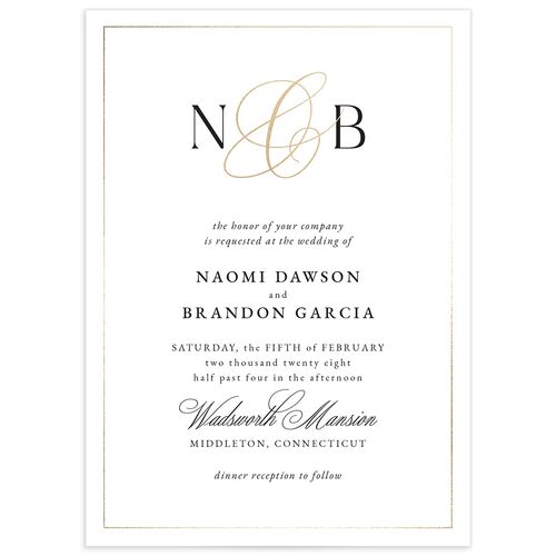 Romantic Ampersand Wedding Invitations - Pure White