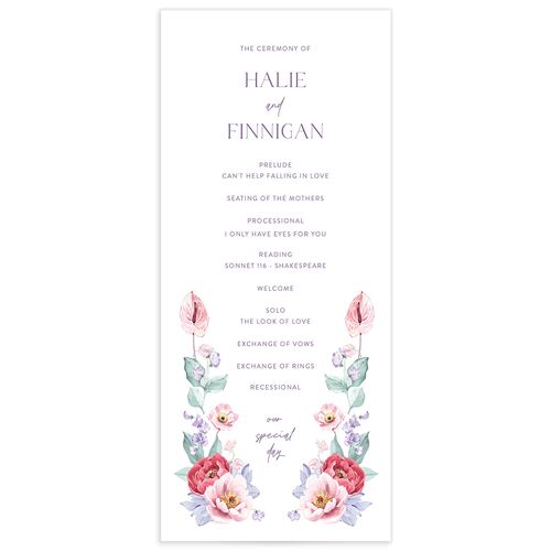 Whimsical Maximalist Floral Wedding Programs - Iris