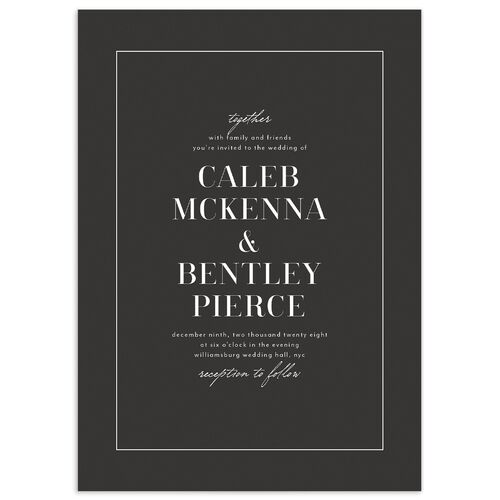 Classic Border Wedding Invitations - Midnight