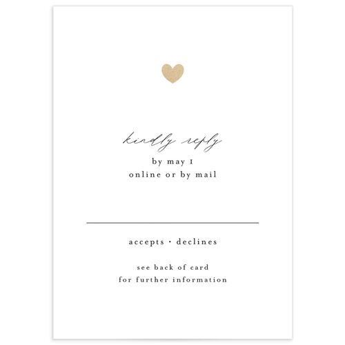 Dainty Heart Wedding Response Cards - Pure White