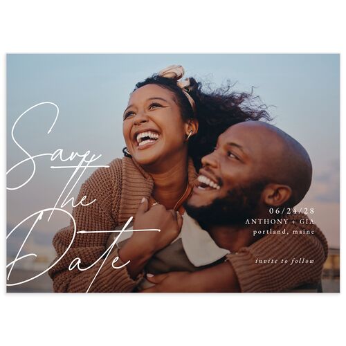 Corner Date Save the Date Cards - Pure White