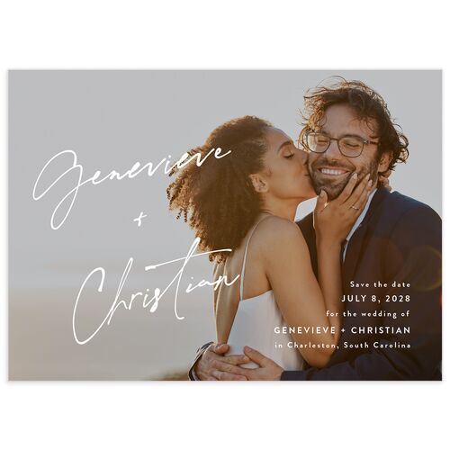 Written Names Save the Date Cards - Shadow Gray