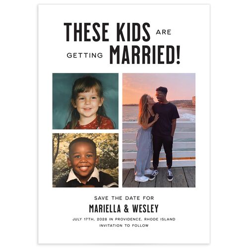 These Kids Save the Date Cards - Pure White