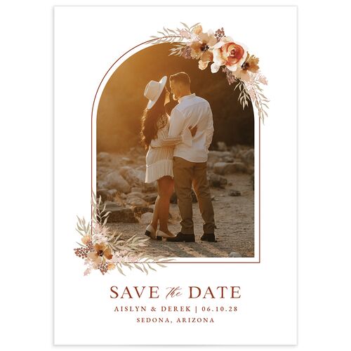 Boho Photo Save the Date Cards - Copper