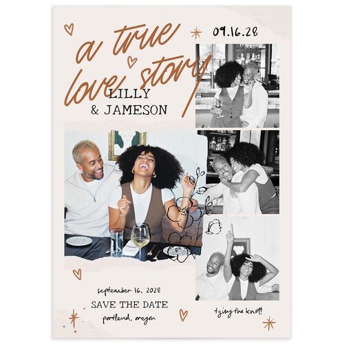 Mood Board Save the Date Cards - Linen