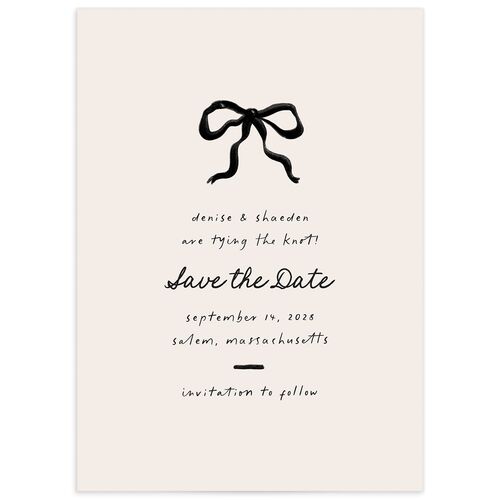 Dainty Bow Save the Date Cards - Linen