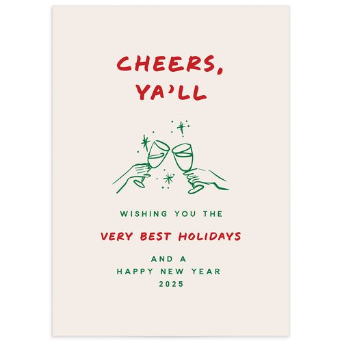 Cheers Ya'll Holiday Cards - Maroon