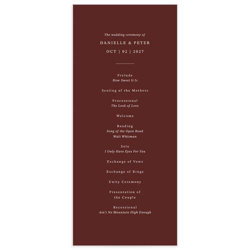 Photo Vow Wedding Programs - Burgundy