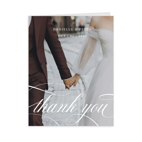Photo Vow Thank You Cards - Burgundy