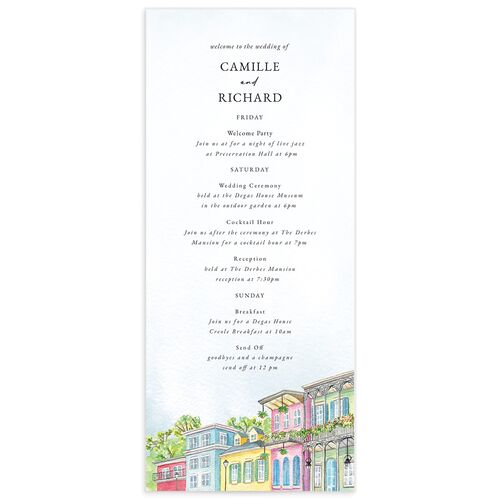 New Orleans Wedding Programs - Ice Blue