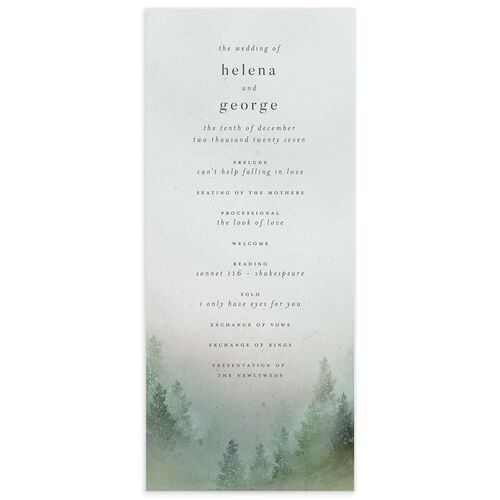 Mountain Mist Wedding Programs - Dusty Blue