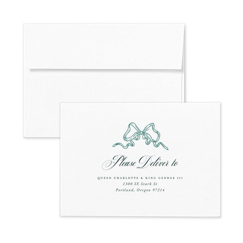 Rose Garden Crest Response Card Envelopes by Bridgerton White Dark Emerald Return Address Signature Standard