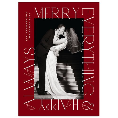 Merry Everything Holiday Cards Desert Rose Signature Blank