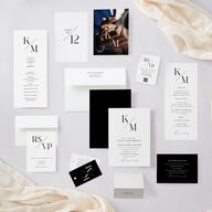 Monogram Slant Place Cards Licorice Signature