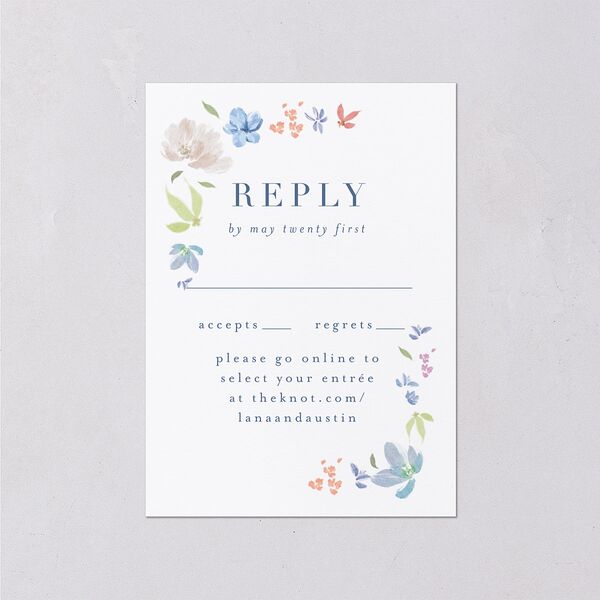 Floral Appliqué Wedding Response Cards Slate Signature Standard