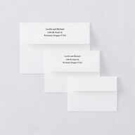 Elegant Typography Thank You Card Envelopes White Cotton Both Recipient and Return Addresses Signature Standard