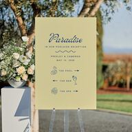 Cabana Stripes Standard Direction Sign Large Lemon Standard Indoor Foam Core L Direction