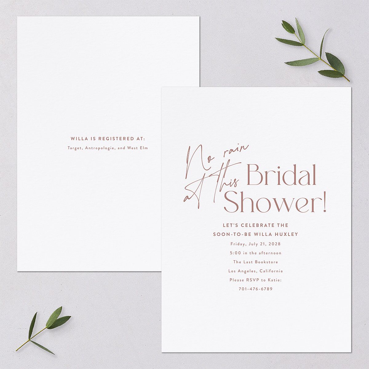 Happy Tears Bridal Shower Invitations Shell Pink Signature Blank Standard