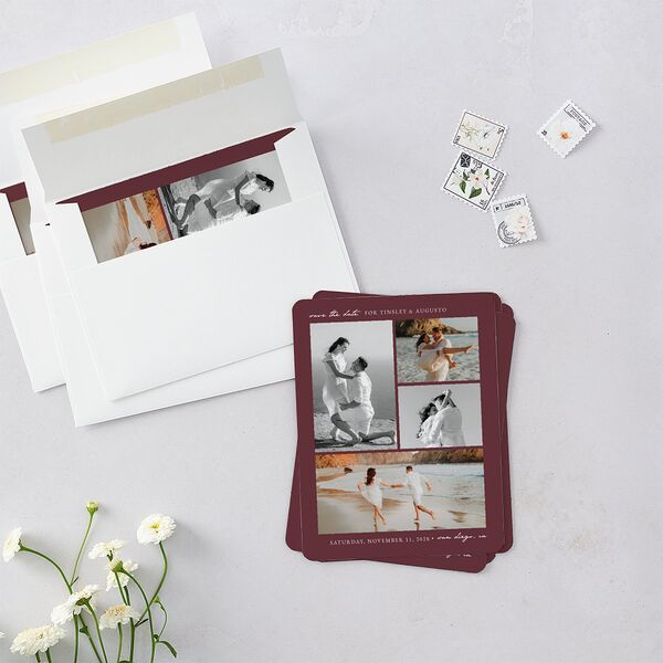 Romantic Gallery Save The Date Magnets Merlot Magnet Paper