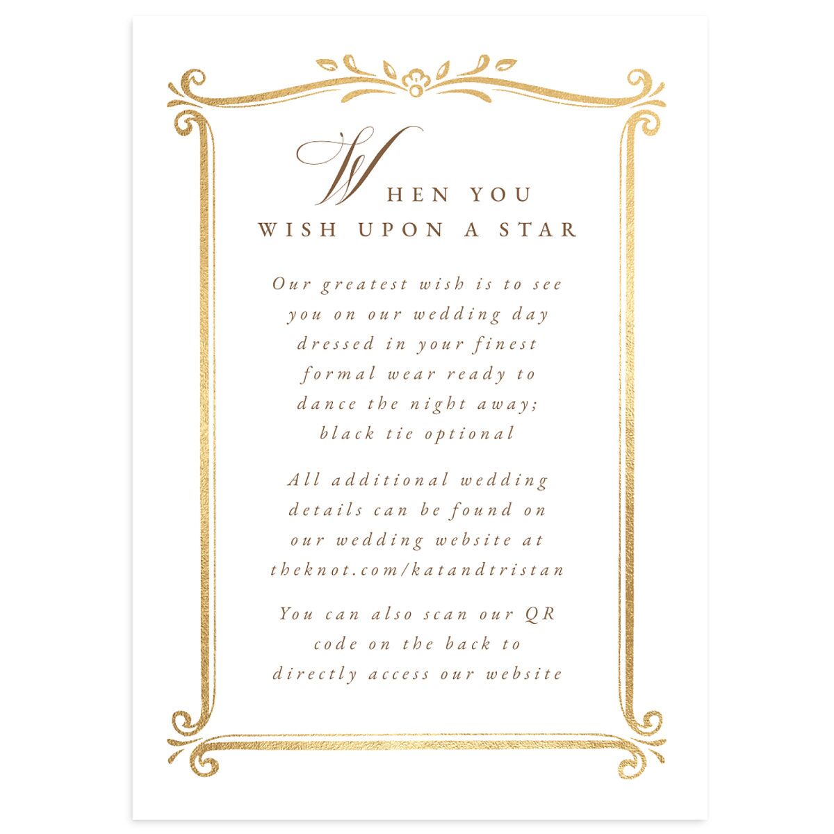 Once Upon a Time Wedding Enclosure Cards
